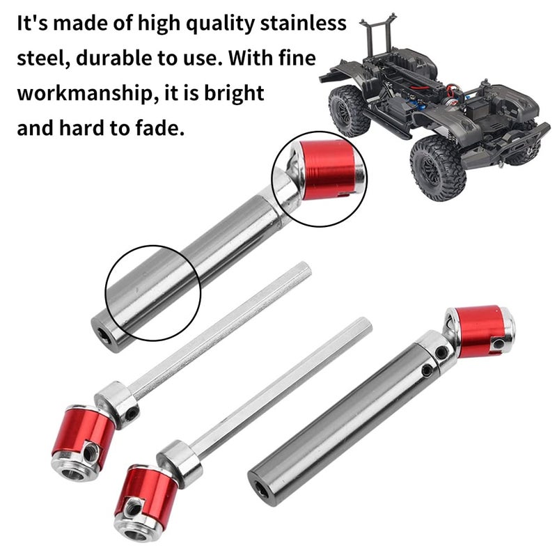 fosa 2Pcs Stainless Steel Drive Shaft for RC Crawler Car, 110-155mm Metal CVD Universal Drive Shaft for SCX10 CC01 D90 D110 RC Crawler Car - Image 3